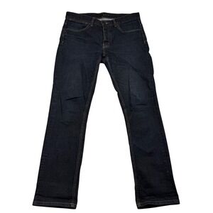 KR3W KSLIM Mens Slim Fit Jeans Dark Raw Indigo Blue Denim K4531603 Size 34x30